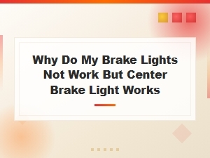 Brake Light Switch Diagnosis: Why Brake Lights Fail but the Center Light Works